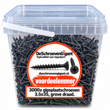 Gipsplaatschroeven houten constructies platkop kruiskop 3.5x35 voordeelemmer 3000x