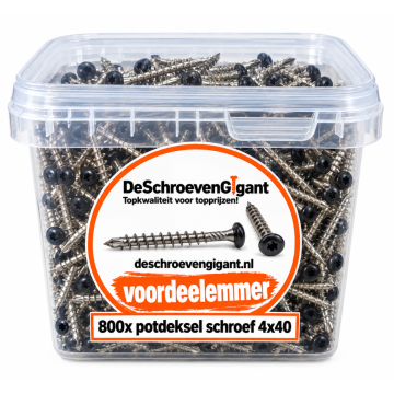 RVS gevelschroef zwarte kop AISI 410 torx 4x40 voordeelemmer 800x