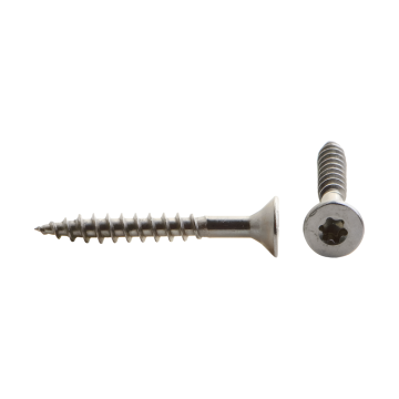 RVS Spaanplaat verzonken platkop torx 4x40 deeldraad