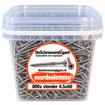 RVS vlonderschroef AISI 410 torx 4.5x60 voordeelemmer 800x