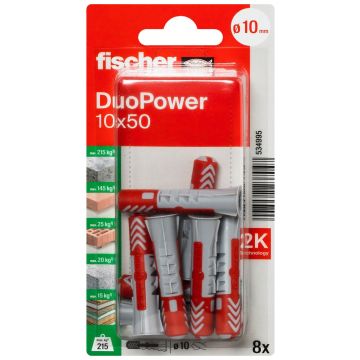 fischer DuoPower 10x50 in blister (8 stuks)