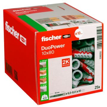 fischer DuoPower 10x80 lang (25 stuks)